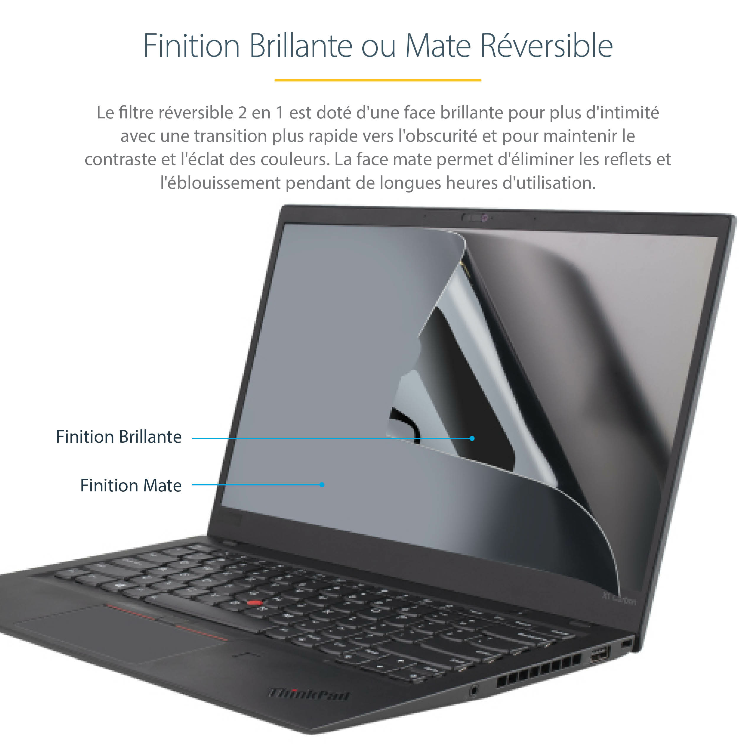 StarTech.com Filtre de Confidentialité PC 15,6", Écran de Confidentialité - Filtre de confidentialité pour ordinateur portable (horizontal) - largeur 15,6 pouces - transparent