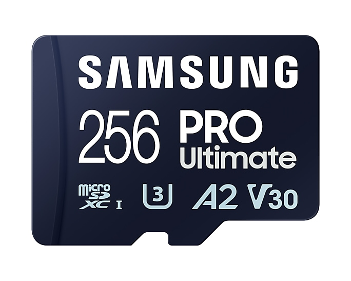 Samsung PRO Ultimate MB-MY256SB - Carte mémoire flash - 256 Go - A2 / Video Class V30 / UHS-I U3 - microSDXC UHS-I - bleu