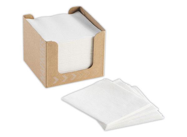 1 Boite de 50 Serviettes à cocktail 20 x 20 cm - blanc
