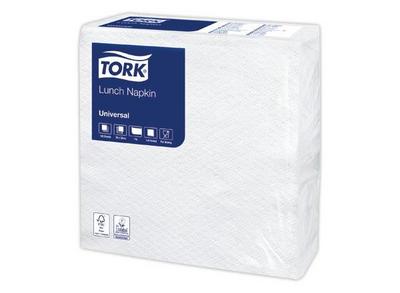 1 Lot de 100 Serviettes en papier blanches 1 pli - 30 x 30 cm