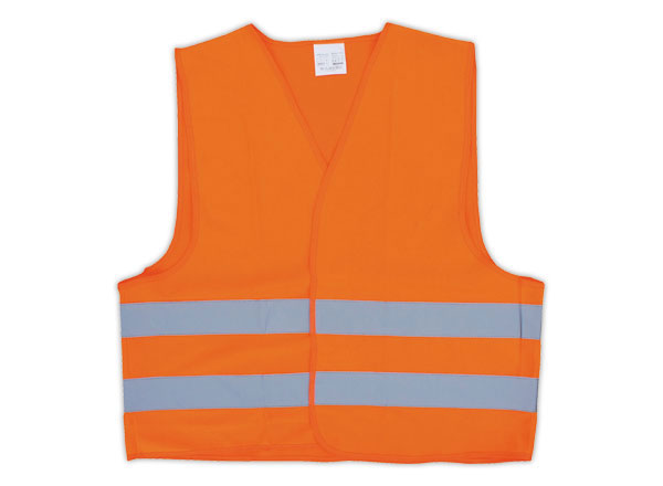 1 Gilet de sécurité orange - 2 bandes réfléchissantes