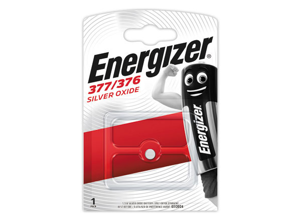 1 Pile oxyde d'argent ENERGIZER 377/376 (1,55V)