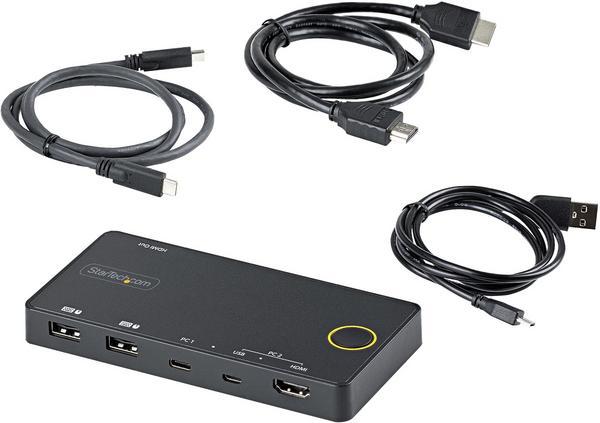 StarTech.com Switch KVM Hybride 2 Ports USB-A + HDMI & USB-C - Écran ...