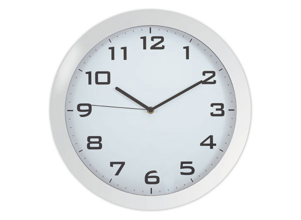 1 Horloge Quartz 38 cm silencieuse FIDUCIAL blanc