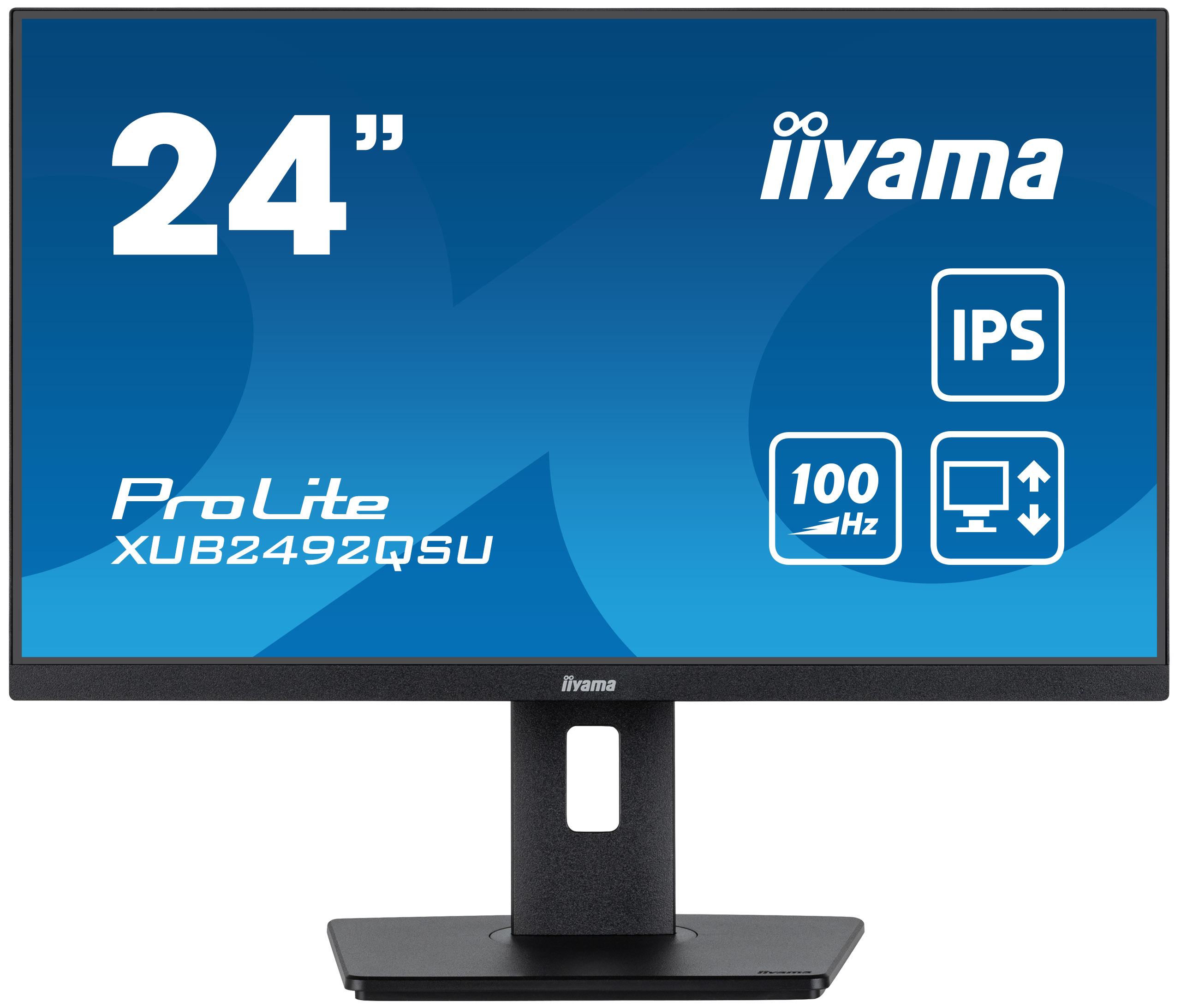 iiyama ProLite XUB2492QSU-B1 - Écran LED - 24" (23.8" visualisable) - 2560 x 1440 WQHD @ 100 Hz - IPS - 300 cd/m² - 1000:1 - 0.5 ms - HDMI, DisplayPort - haut-parleurs - noir, mat