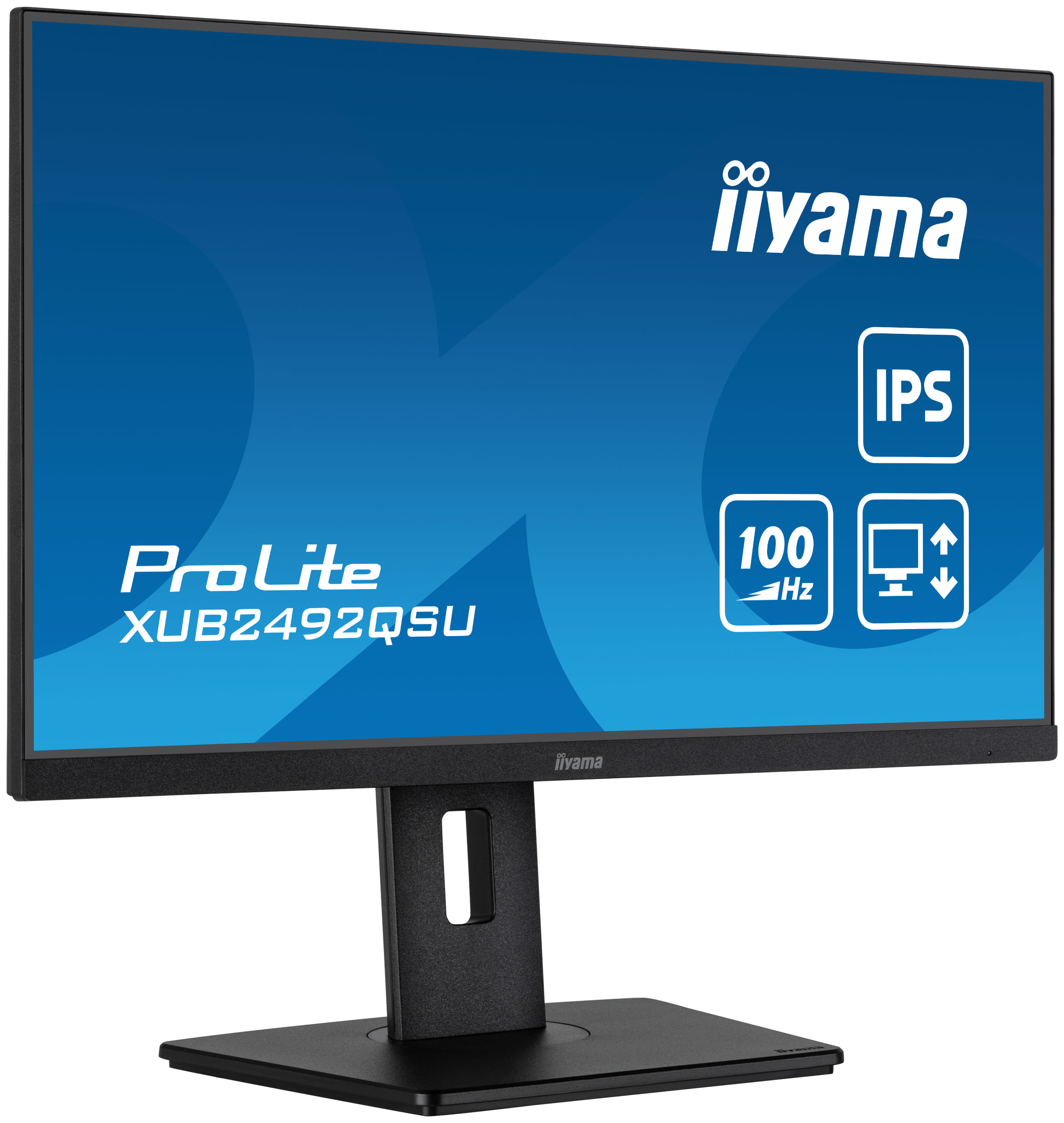 iiyama ProLite XUB2492QSU-B1 - Écran LED - 24" (23.8" visualisable) - 2560 x 1440 WQHD @ 100 Hz - IPS - 300 cd/m² - 1000:1 - 0.5 ms - HDMI, DisplayPort - haut-parleurs - noir, mat