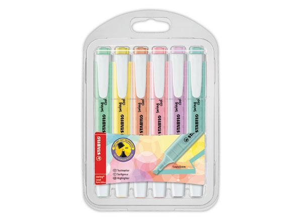 1 Etui de 6 Surligneurs STABILO Swing Cool Pastel Edition Pastel- Coloris assortis