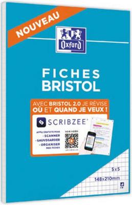 1 Bloc de 30 feuilles de fiches bristol blanches 5x5 A5