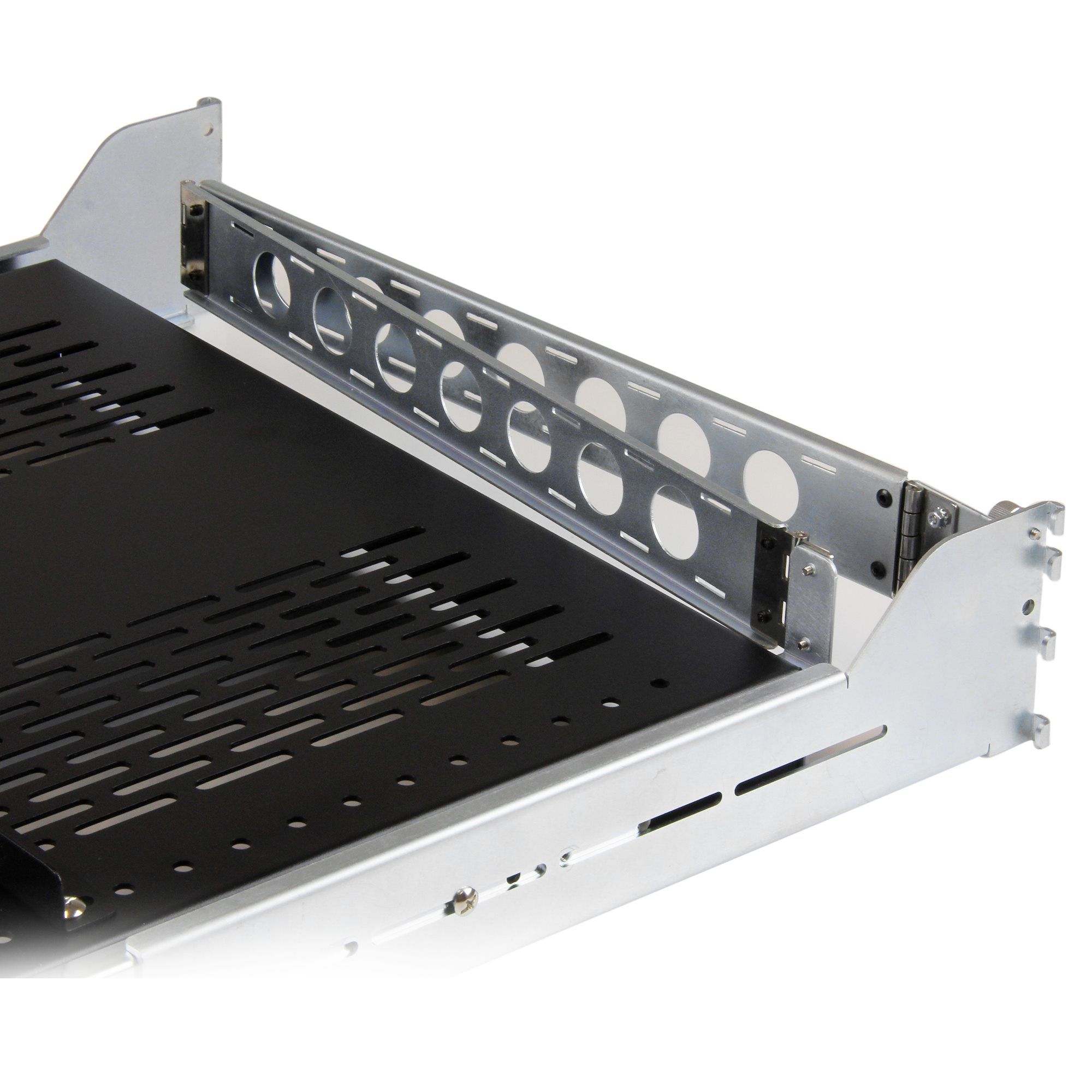 StarTech.com Étagère coulissante ventilée 2U pour rack de serveur avec bras de gestion de câbles  - Profondeur ajustable - 56,7kg - Étagère pour rack - noir - 2U - pour P/N: RK1233BKM, RK2433BKM, RK2537BKM, RK3236BKF, RK4236BKB, RK4242BK24, RK4242BK30