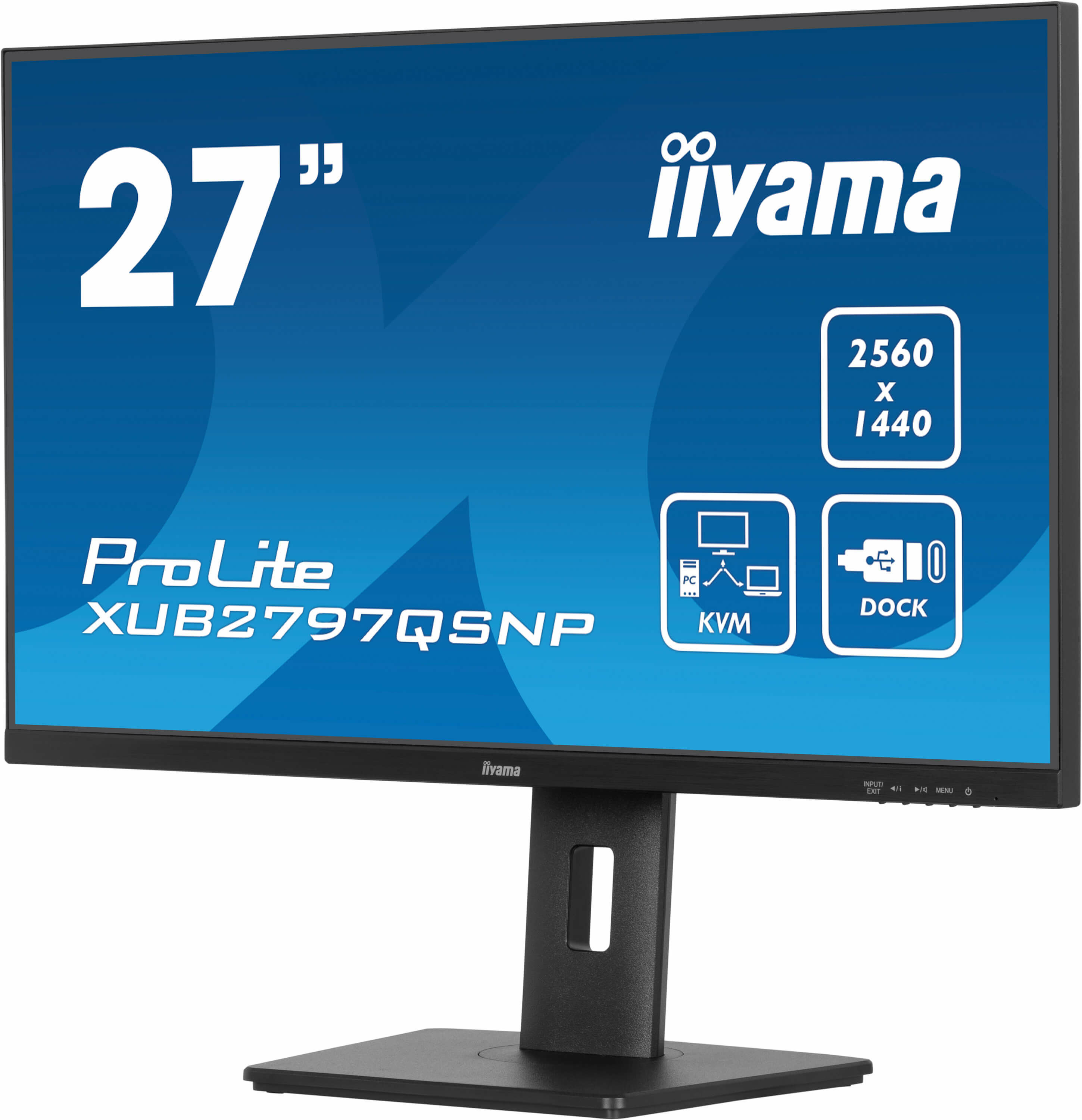 Écran LED - 27" - 2560 x 1440 WQHD @ 100 Hz - IPS - 300 cd/m² - 1300:1 - 1 ms - HDMI, DisplayPort - haut-parleurs - noir, mat
