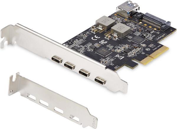 StarTech.com Carte PCIe USB à 5 Ports, USB 3.2 10Gbps, 4x USB-C/1x USB-A - Adaptateur USB - PCIe 3.0 x4 - USB-C 3.2 Gen 1 x 4 + USB 3.2 Gen 1 x 1 - noir