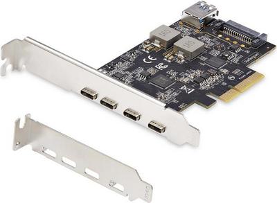 StarTech.com Carte PCIe USB à 5 Ports, USB 3.2 10Gbps, 4x USB-C/1x USB-A - Adaptateur USB - PCIe 3.0 x4 - USB-C 3.2 Gen 1 x 4 + USB 3.2 Gen 1 x 1 - noir