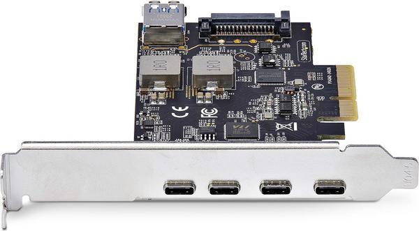 StarTech.com Carte PCIe USB à 5 Ports, USB 3.2 10Gbps, 4x USB-C/1x USB-A - Adaptateur USB - PCIe 3.0 x4 - USB-C 3.2 Gen 1 x 4 + USB 3.2 Gen 1 x 1 - noir