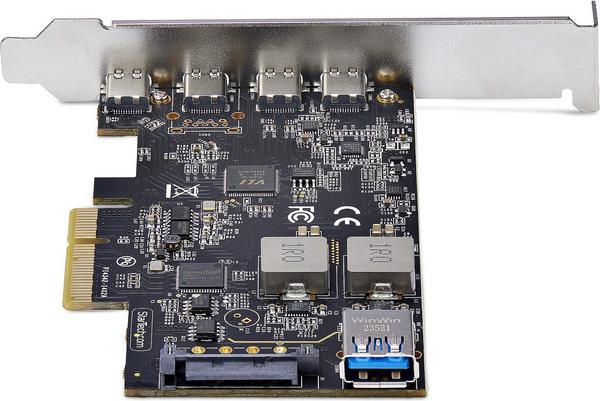 StarTech.com Carte PCIe USB à 5 Ports, USB 3.2 10Gbps, 4x USB-C/1x USB-A - Adaptateur USB - PCIe 3.0 x4 - USB-C 3.2 Gen 1 x 4 + USB 3.2 Gen 1 x 1 - noir