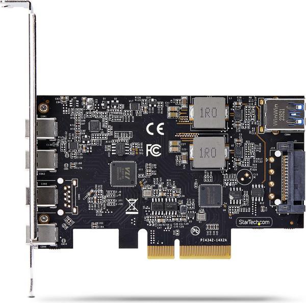 StarTech.com Carte PCIe USB à 5 Ports, USB 3.2 10Gbps, 4x USB-C/1x USB-A - Adaptateur USB - PCIe 3.0 x4 - USB-C 3.2 Gen 1 x 4 + USB 3.2 Gen 1 x 1 - noir