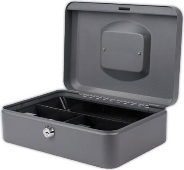 1 Caissette à monnaie avec serrure cylindrique 25cm gris
