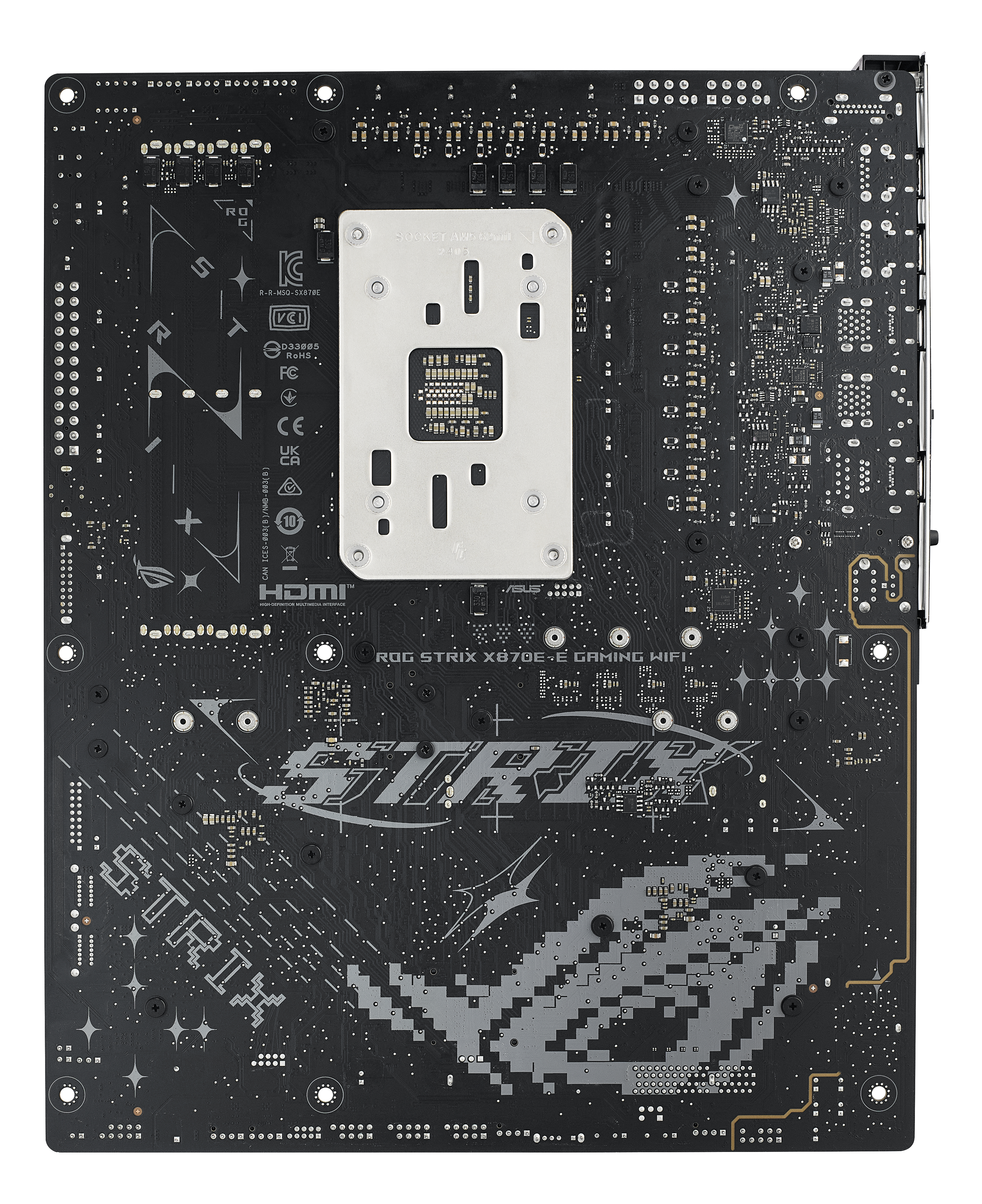 ASUS ROG STRIX X870E-E GAMING WIFI - Carte-mère - ATX - Socket AM5 - AMD X870E Chipset - USB4, USB-C 3.2 Gen 2x2, USB-C 3.2 Gen2, USB 3.2 Gen 2, USB 3.2 Gen 1 - Wi-Fi 7, 5 Gigabit Ethernet, Bluetooth - carte graphique embarquée (unité centrale requise) -