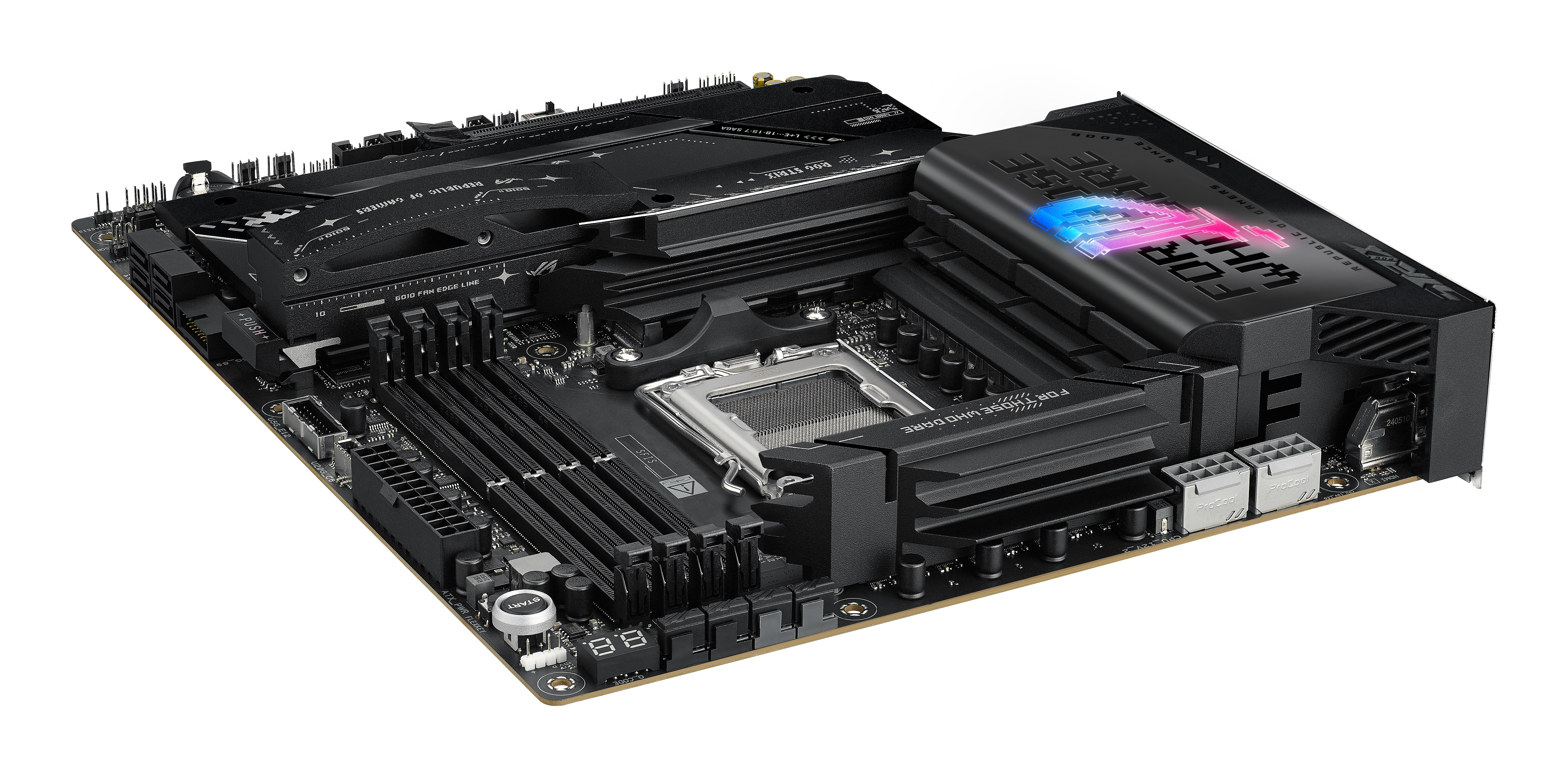 ASUS ROG STRIX X870E-E GAMING WIFI - Carte-mère - ATX - Socket AM5 - AMD X870E Chipset - USB4, USB-C 3.2 Gen 2x2, USB-C 3.2 Gen2, USB 3.2 Gen 2, USB 3.2 Gen 1 - Wi-Fi 7, 5 Gigabit Ethernet, Bluetooth - carte graphique embarquée (unité centrale requise) -