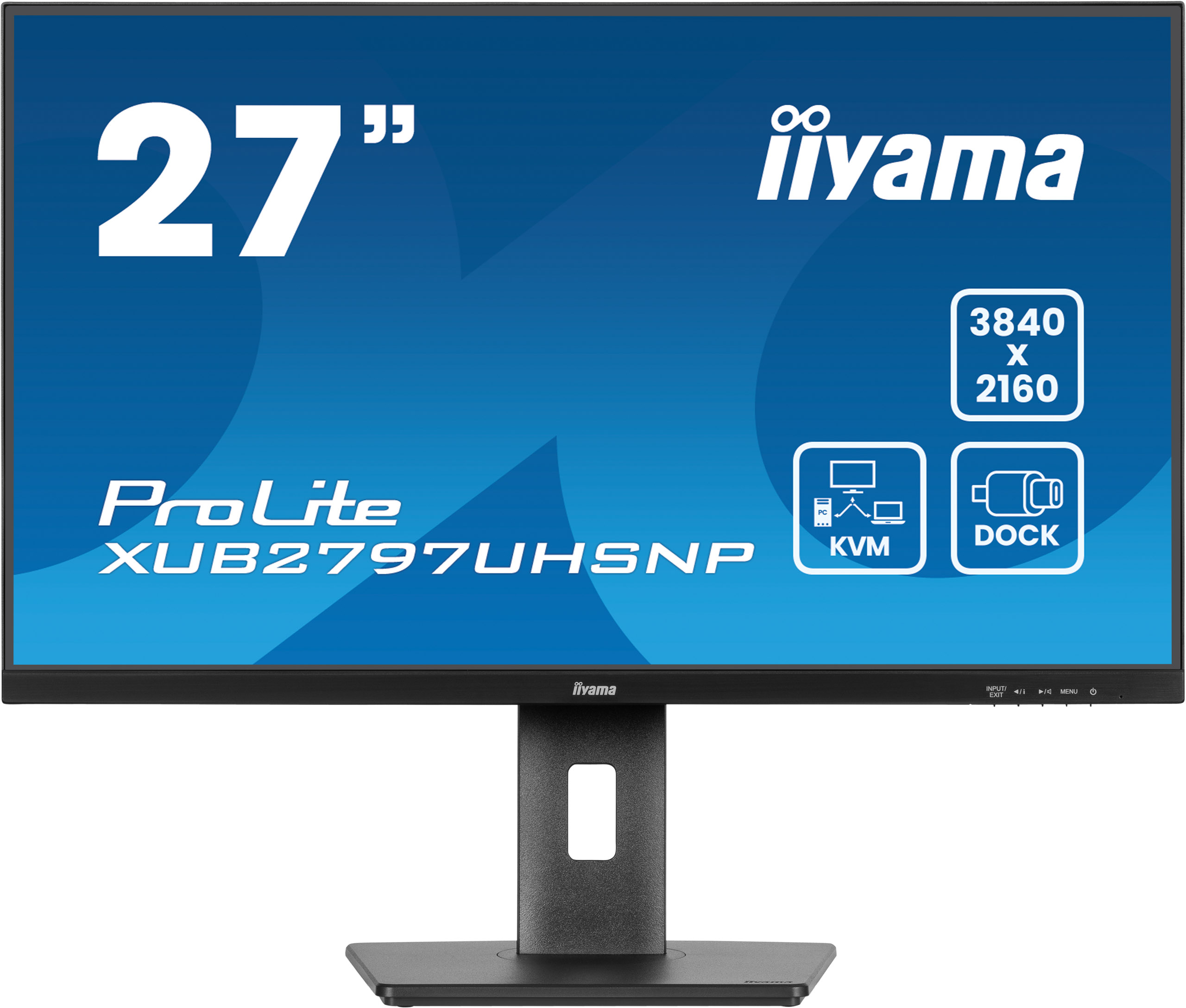 iiyama ProLite XUB2797UHSNP-B1 - Écran LED - 27" - 3840 x 2160 4K @ 60 Hz - IPS - 350 cd/m² - 1300:1 - 4 ms - HDMI, DisplayPort, USB-C - haut-parleurs - mat, noir
