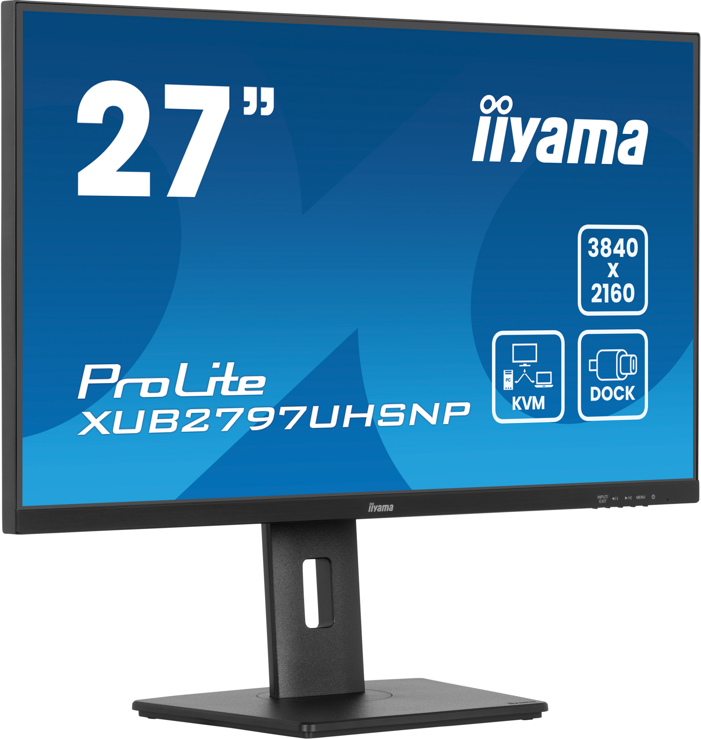 iiyama ProLite XUB2797UHSNP-B1 - Écran LED - 27" - 3840 x 2160 4K @ 60 Hz - IPS - 350 cd/m² - 1300:1 - 4 ms - HDMI, DisplayPort, USB-C - haut-parleurs - mat, noir