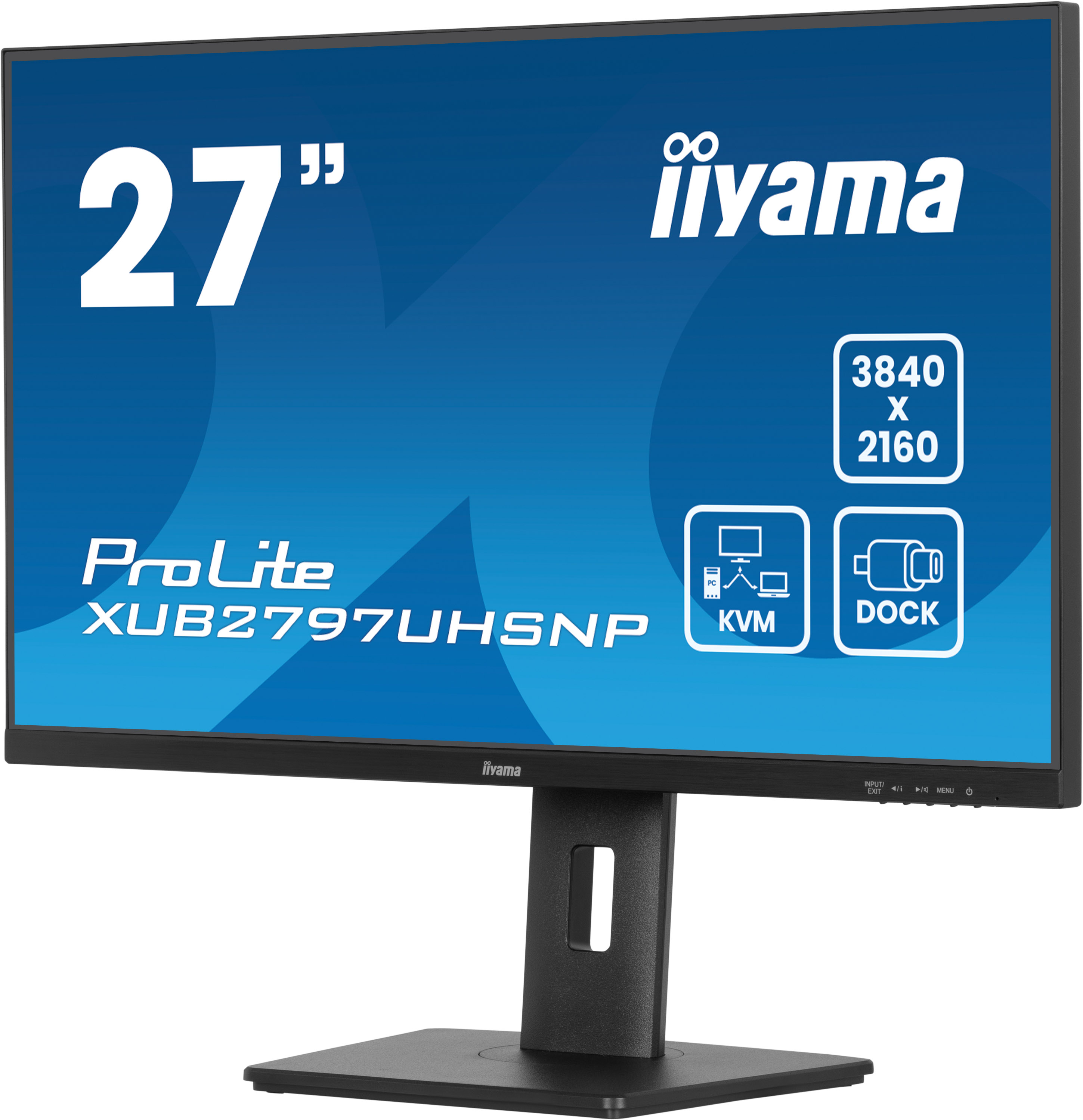 iiyama ProLite XUB2797UHSNP-B1 - Écran LED - 27" - 3840 x 2160 4K @ 60 Hz - IPS - 350 cd/m² - 1300:1 - 4 ms - HDMI, DisplayPort, USB-C - haut-parleurs - mat, noir