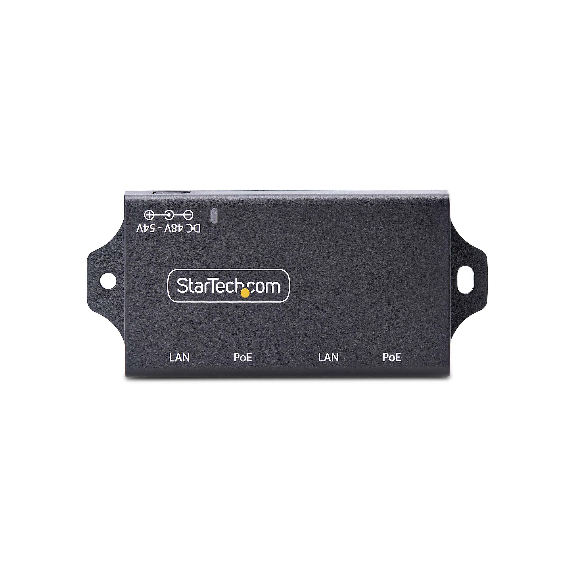 StarTech.com 2-Port Gigabit PoE+ Injector, PoE/PoE+ (802.3af/802.3at) 30W - Injecteur de puissance - non géré en ligne - DC 48 - 52 V - 30 Watt - connecteurs de sortie : 2 - noir