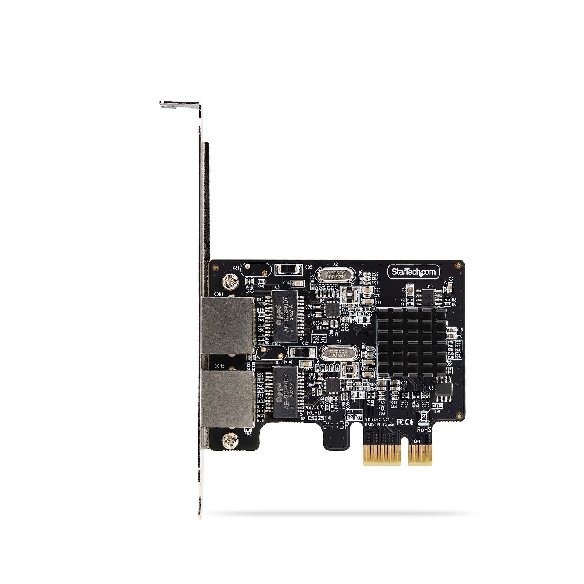 StarTech.com 2-Port Gigabit PCIe Network Adapter Card, TAA Compliant - Adaptateur réseau - PCIe - Gigabit Ethernet x 2 - noir - Conformité TAA