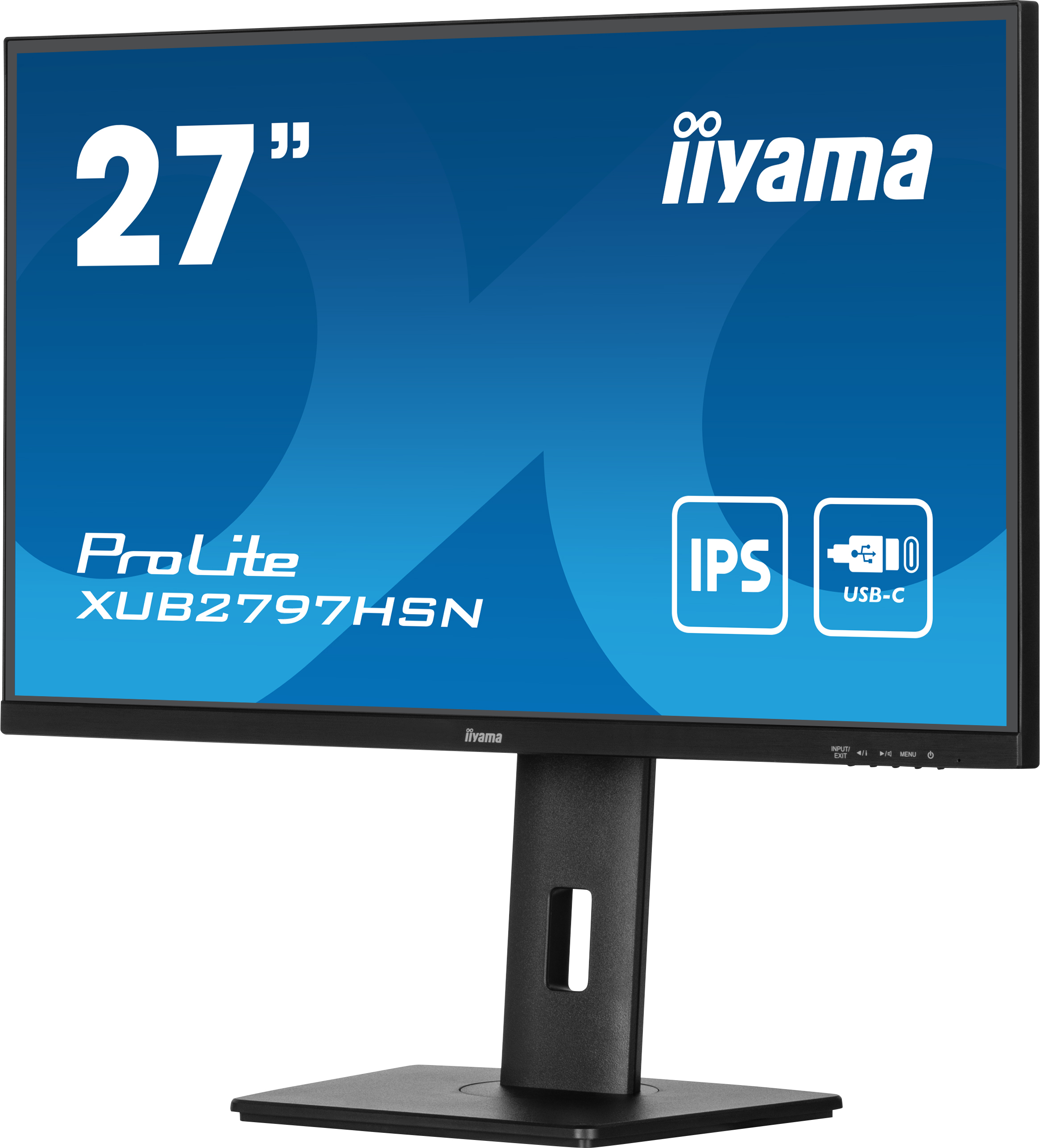 iiyama ProLite XUB2797HSN-B2 - Écran LED - 27" - 1920 x 1080 Full HD (1080p) @ 100 Hz - IPS - 300 cd/m² - 1000:1 - 1 ms - HDMI, DisplayPort, USB-C - haut-parleurs - mat, noir