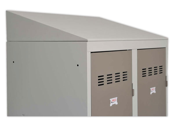 1 Coiffe inclinée pour vestiaire L.120cm, coloris gris