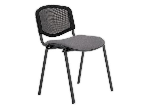 1 Chaise confort Iso - assise  grise - dos résille gris