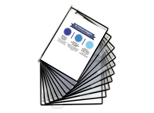 1 10 poches à pivot antimicrobiennes INOX noir