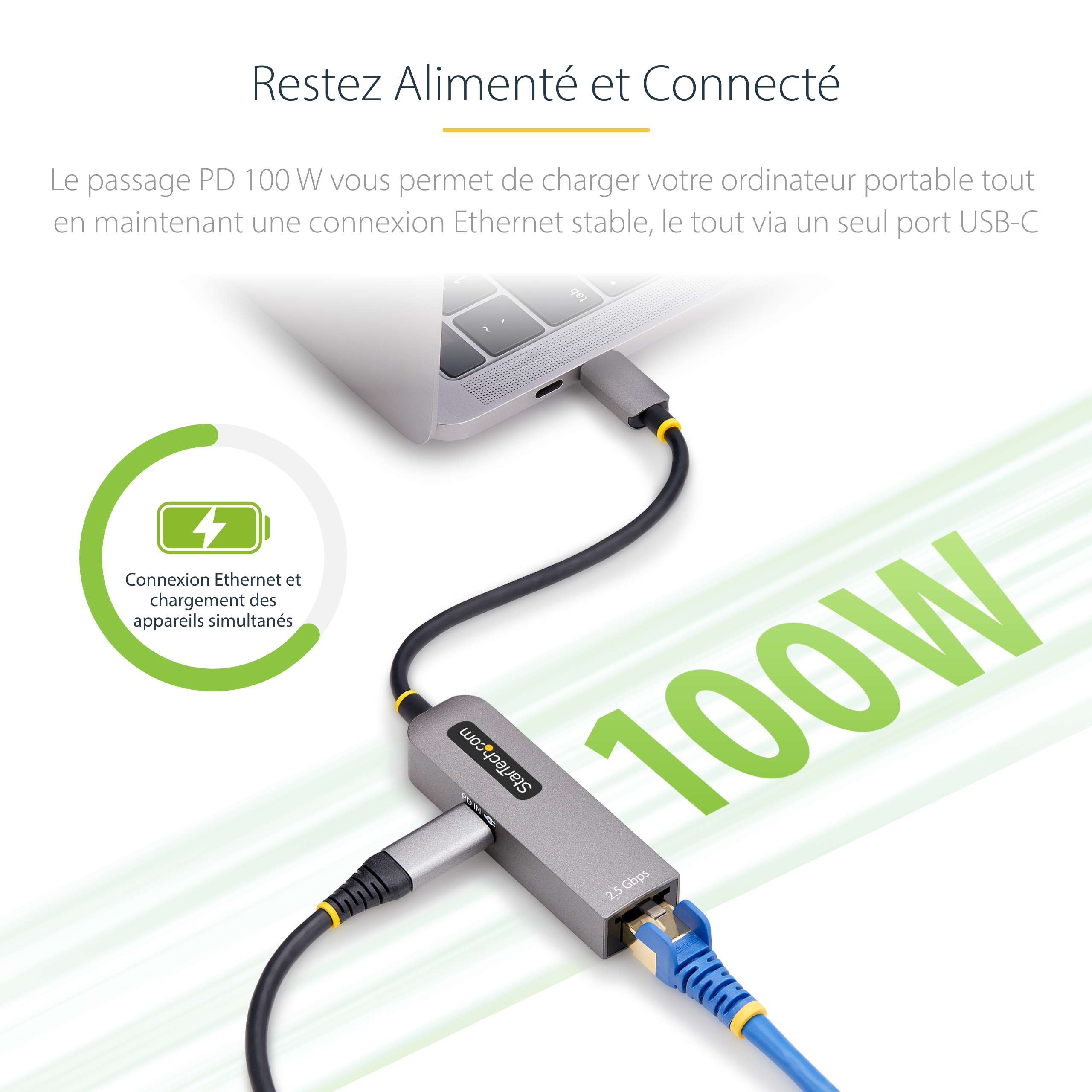 StarTech.com USB-C to Ethernet Adapter, NIC, 1Gbps - Adaptateur réseau - USB-C 3.2 Gen 1 - Gigabit Ethernet + USB-C 3.2 Gen 1 - gris sidéral