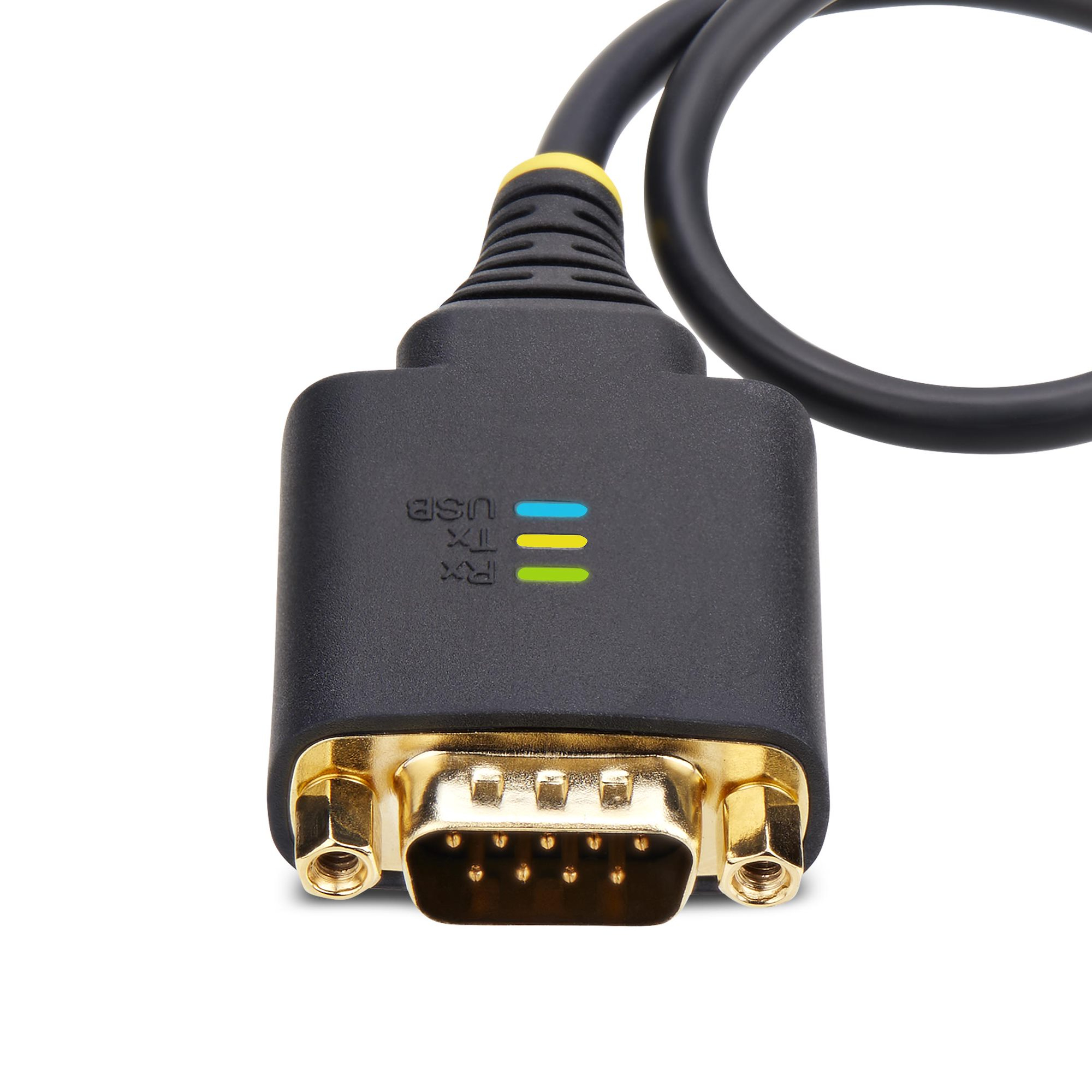 StarTech.com 1ft (30cm) USB to Serial Adapter Cable, COM Retention, RS232 - Câble USB / série - USB (M) pour DB-9 (M) vissable - 30.5 cm - robuste, moulé