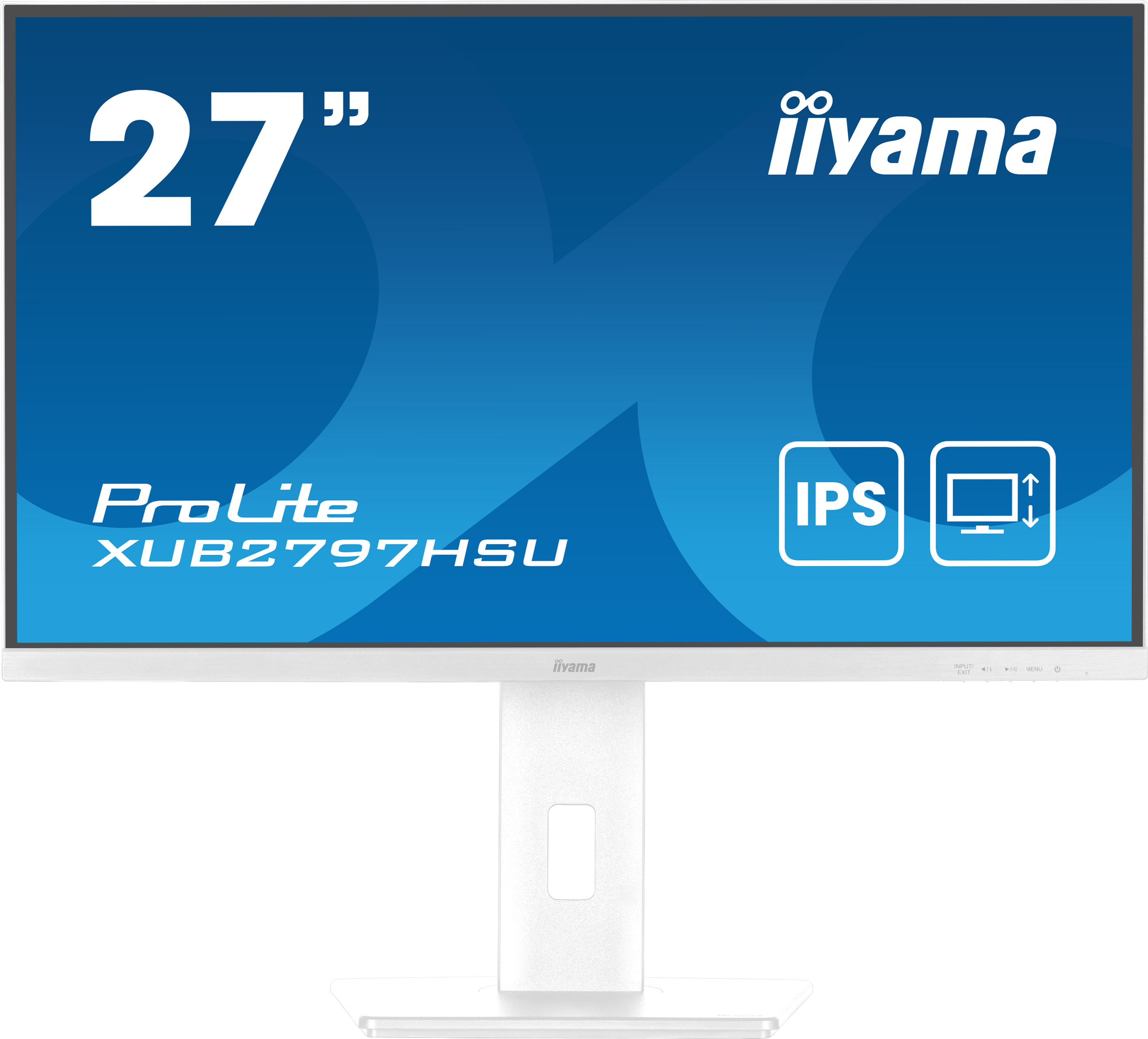 iiyama ProLite XUB2797HSU-W2 - Écran LED - 27" - 1920 x 1080 Full HD (1080p) @ 100 Hz - IPS - 300 cd/m² - 1000:1 - 1 ms - HDMI, DisplayPort - haut-parleurs - blanc, mat