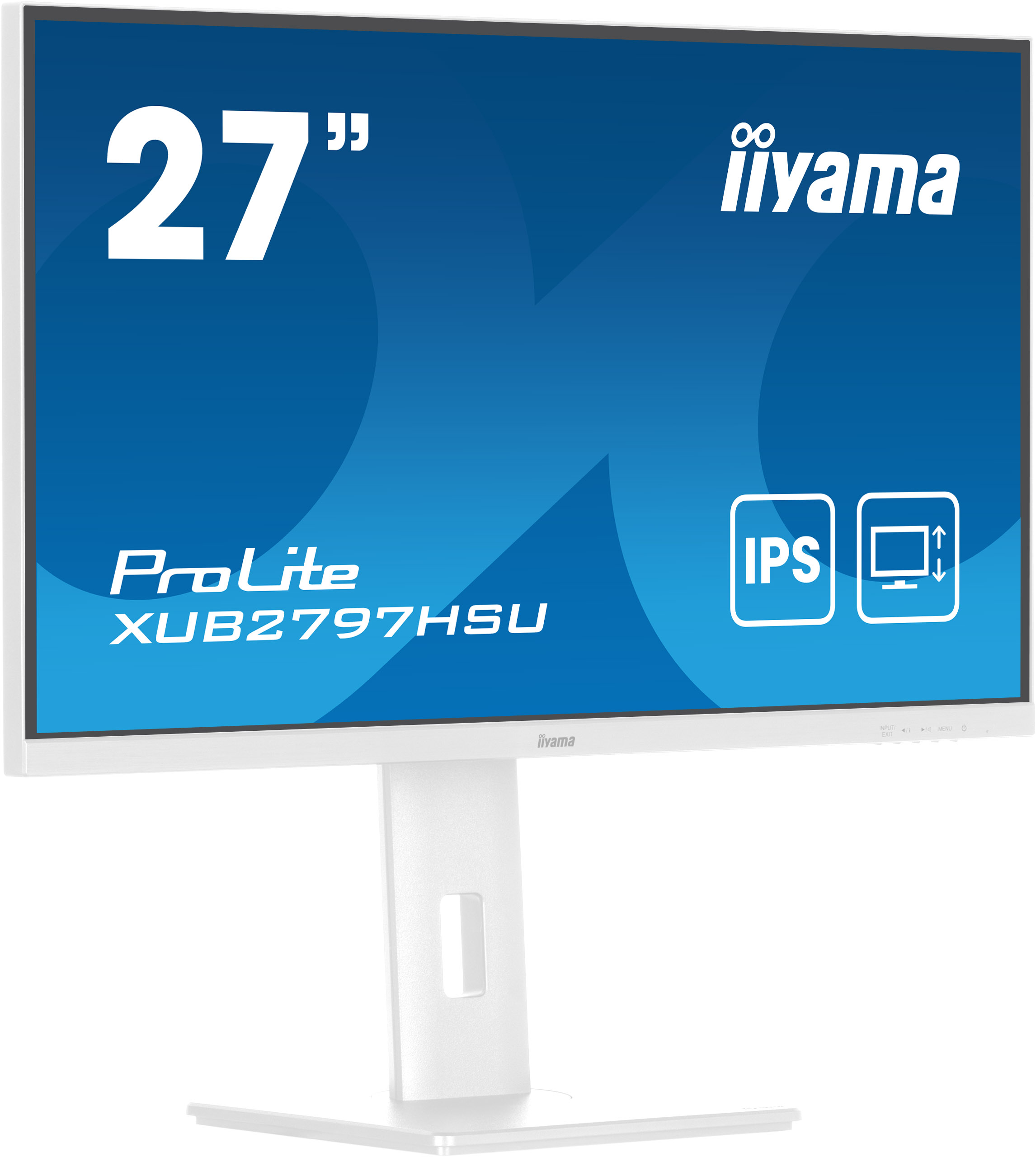 iiyama ProLite XUB2797HSU-W2 - Écran LED - 27" - 1920 x 1080 Full HD (1080p) @ 100 Hz - IPS - 300 cd/m² - 1000:1 - 1 ms - HDMI, DisplayPort - haut-parleurs - blanc, mat