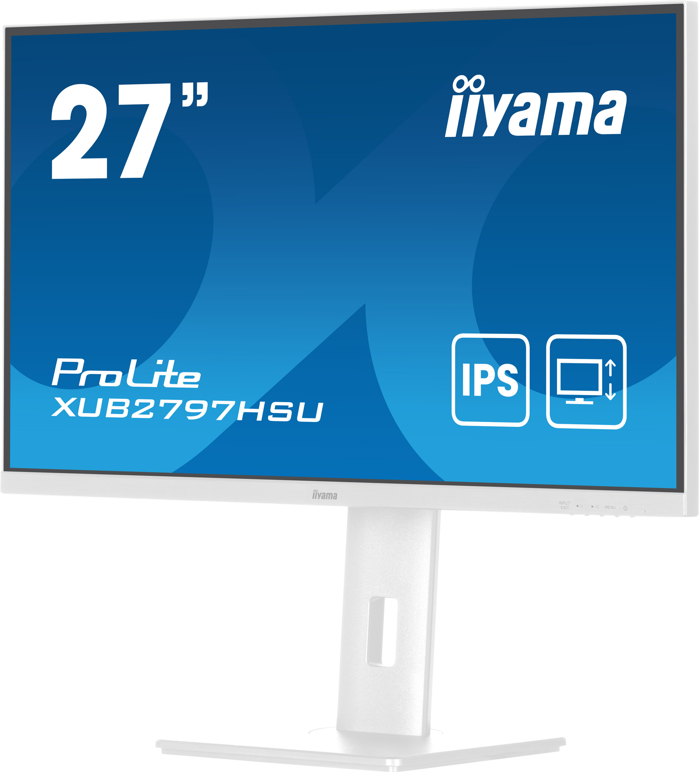 iiyama ProLite XUB2797HSU-W2 - Écran LED - 27" - 1920 x 1080 Full HD (1080p) @ 100 Hz - IPS - 300 cd/m² - 1000:1 - 1 ms - HDMI, DisplayPort - haut-parleurs - blanc, mat