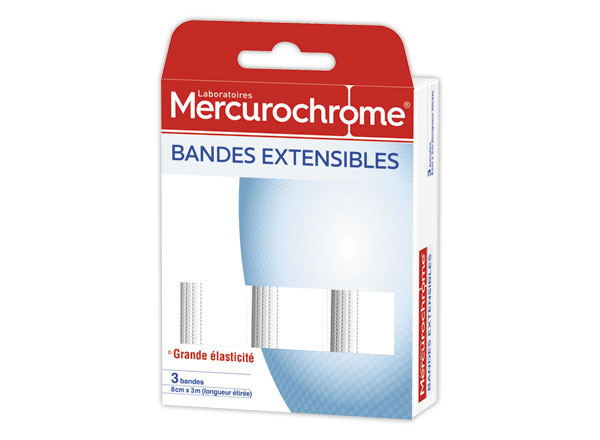 1 Boite de 3 Bandes extensibles MERCUROCHROME