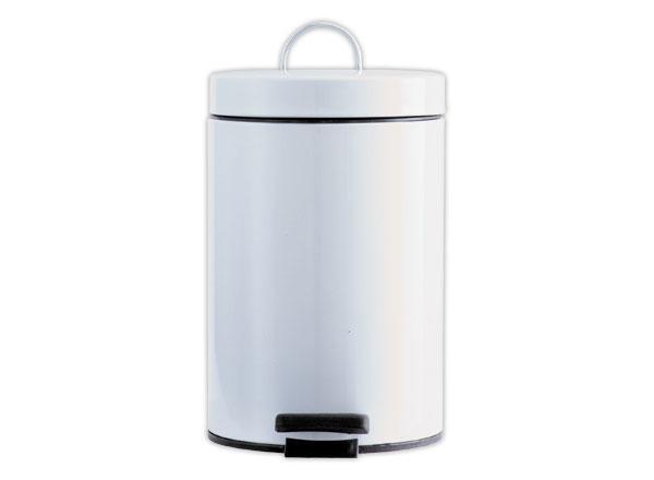 1 Poubelle à pédale finition acier blanc3 L