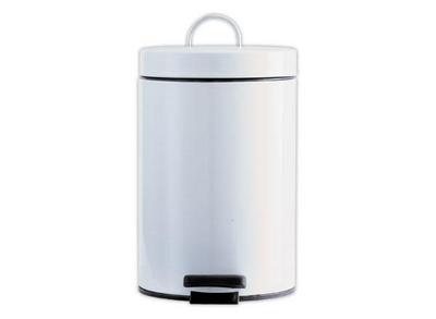 1 Poubelle à pédale finition acier blanc3 L