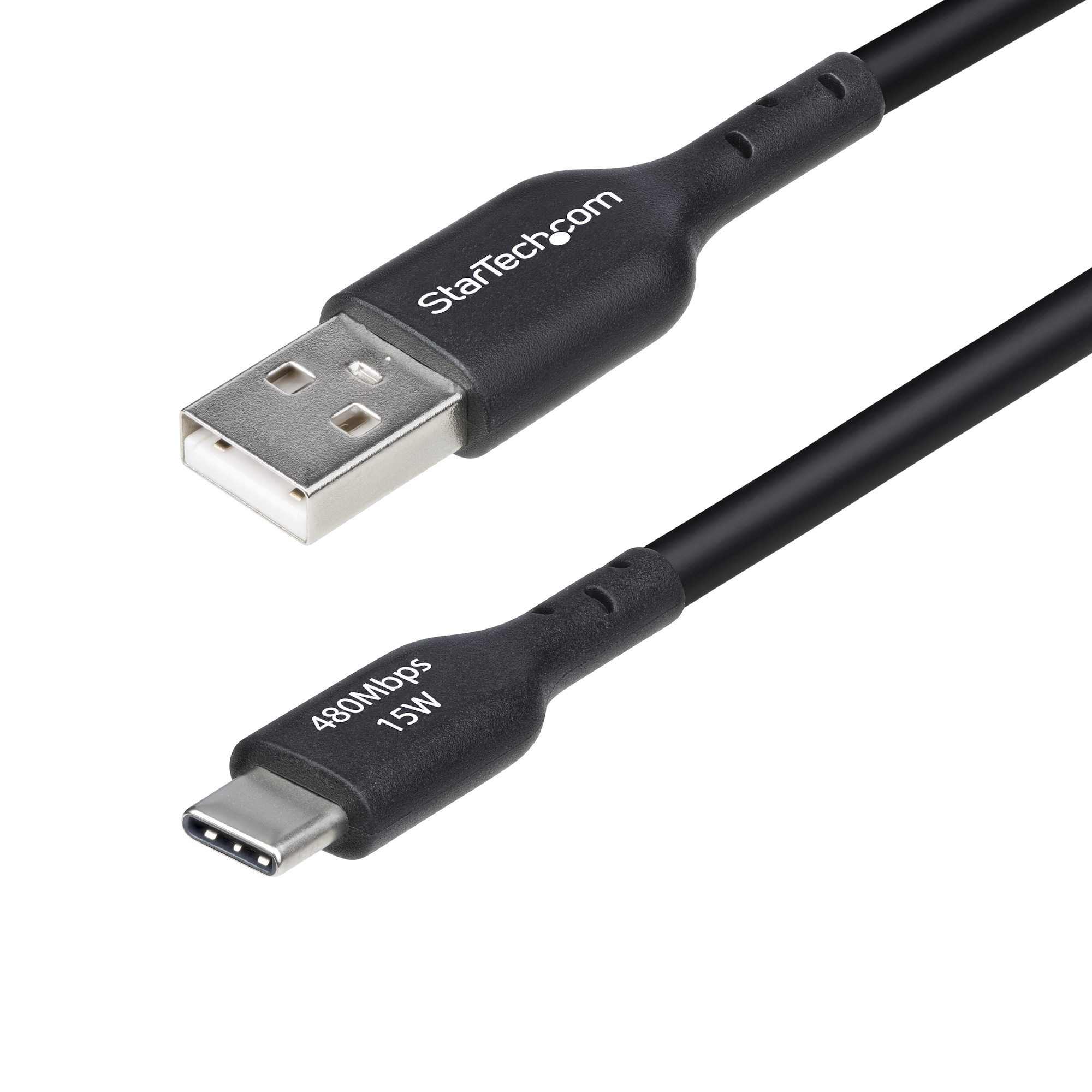 StarTech.com 4m (13ft) USB-A to USB-C Charging Cable, Charger Cord, M/M - Câble USB - USB (M) pour 24 pin USB-C (M) - USB 2.0 - 3 A - 4 m - charge et synchronisation, sans halogène, passif, USB Fast Charge (15W) - noir