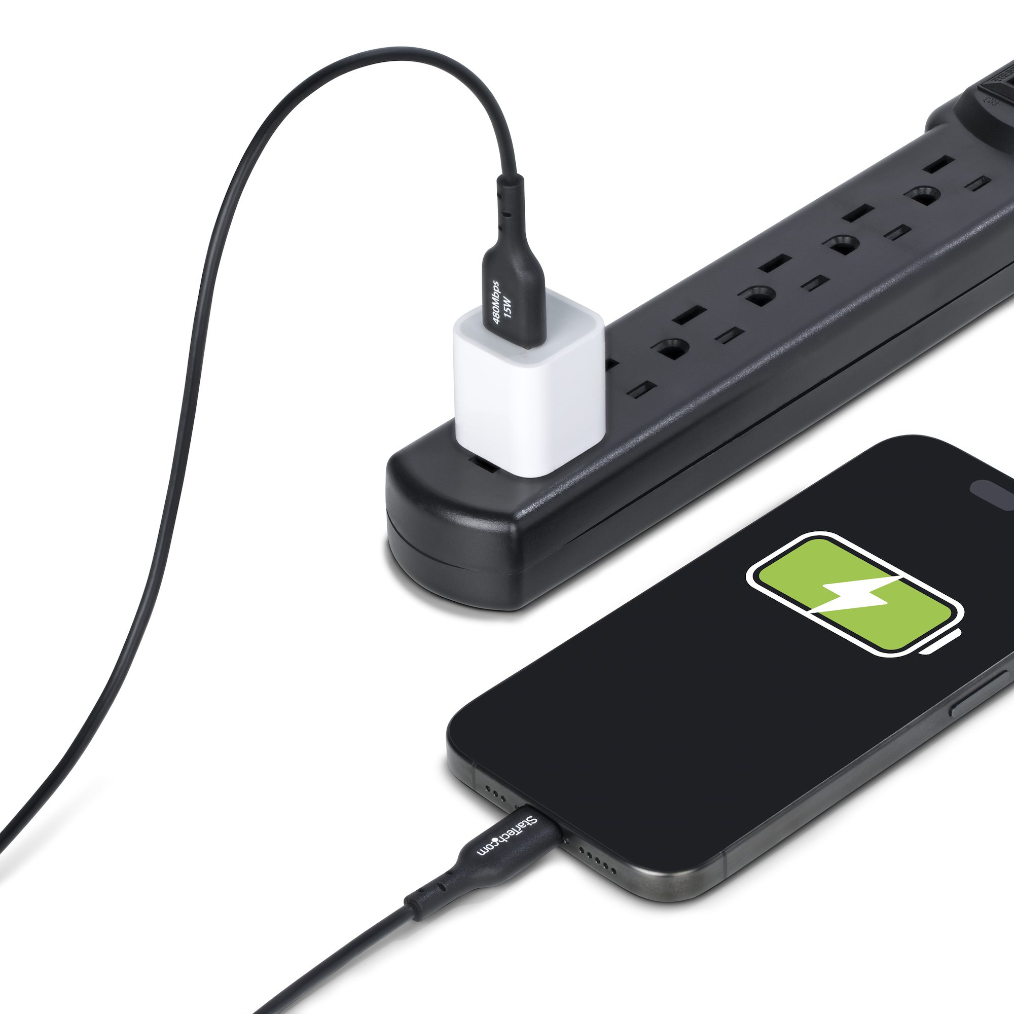StarTech.com 4m (13ft) USB-A to USB-C Charging Cable, Charger Cord, M/M - Câble USB - USB (M) pour 24 pin USB-C (M) - USB 2.0 - 3 A - 4 m - charge et synchronisation, sans halogène, passif, USB Fast Charge (15W) - noir
