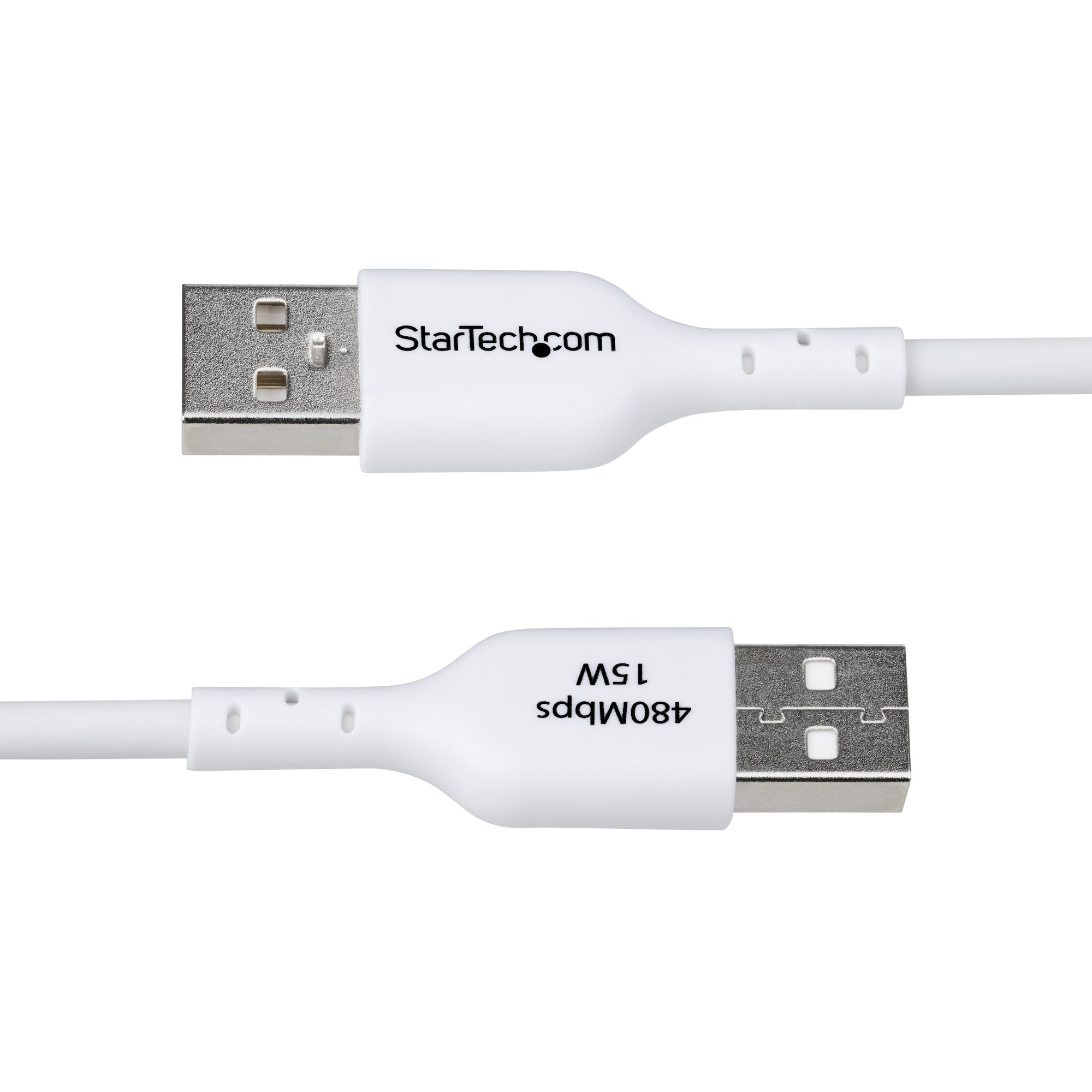 StarTech.com 2m (6.6ft) White USB-A to USB-C Charging Cable/Cord, M/M - Câble USB - USB (M) pour 24 pin USB-C (M) - USB 2.0 - 3 A - 2 m - charge et synchronisation, sans halogène, passif, USB Fast Charge (15W) - blanc