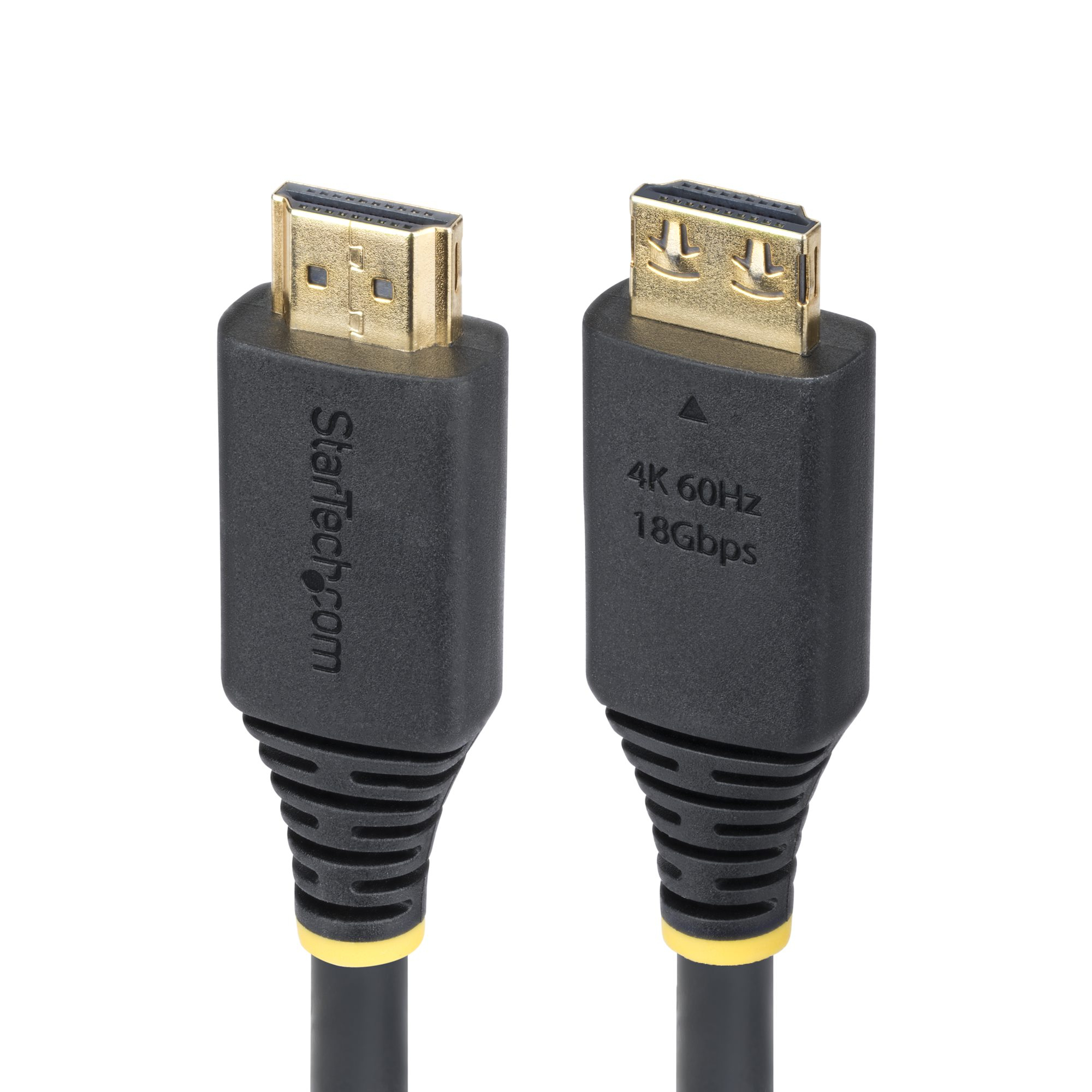 StarTech.com 6ft High Speed HDMI Cable w/Gripping Connectors, 4K 60Hz - High speed - câble HDMI avec Ethernet - HDMI mâle pour HDMI mâle - 1.8 m - blindé - noir - support pour 4K60Hz, support pour 2K144Hz, support 1080 p 240 Hz, sans halogène, passif