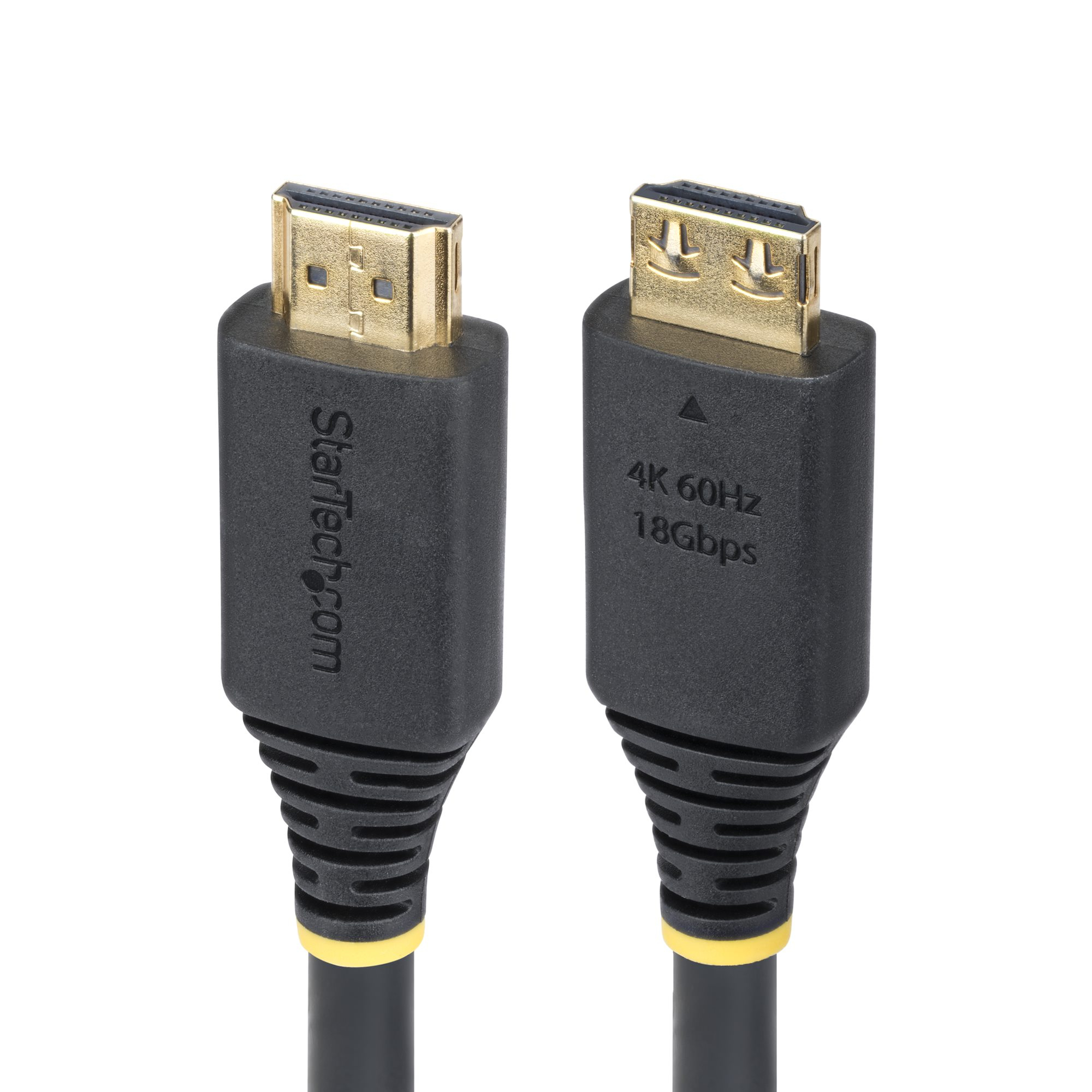 StarTech.com 15ft High Speed HDMI Cable w/Gripping Connectors, 4K 60Hz - High speed - câble HDMI avec Ethernet - HDMI mâle pour HDMI mâle - 4.5 m - blindé - noir - support pour 4K60Hz, support pour 2K144Hz, support 1080 p 240 Hz, sans halogène, passif