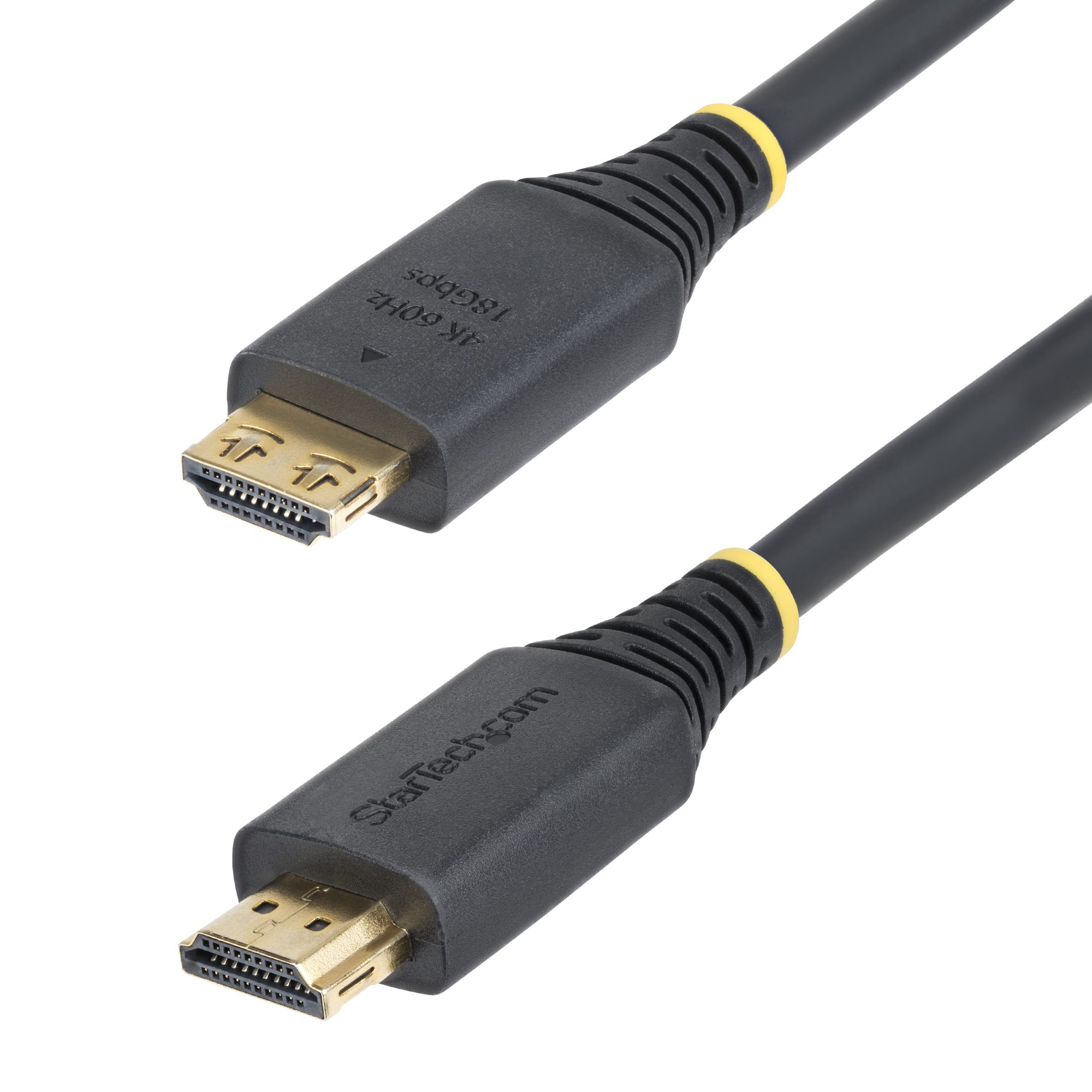StarTech.com 15ft High Speed HDMI Cable w/Gripping Connectors, 4K 60Hz - High speed - câble HDMI avec Ethernet - HDMI mâle pour HDMI mâle - 4.5 m - blindé - noir - support pour 4K60Hz, support pour 2K144Hz, support 1080 p 240 Hz, sans halogène, passif
