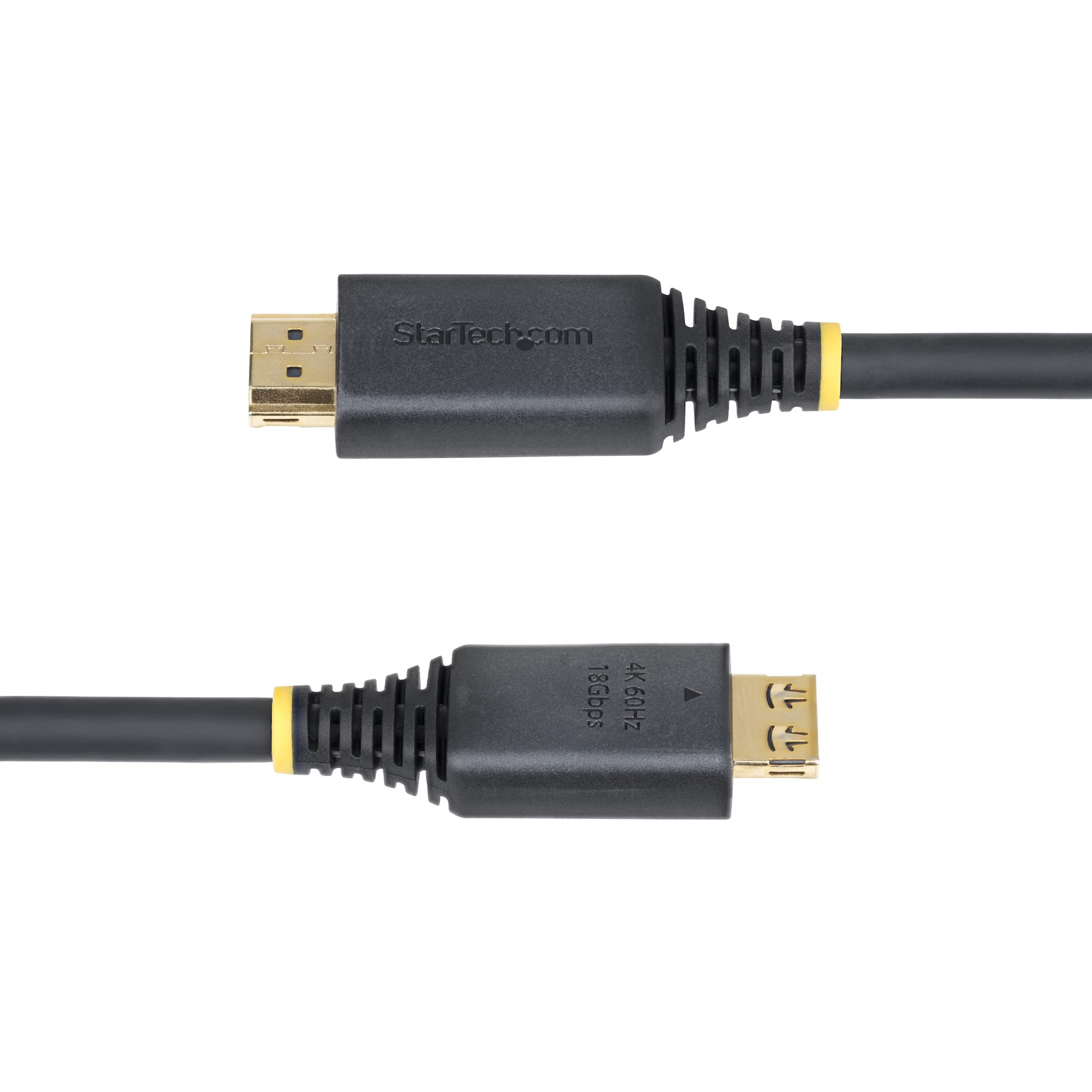 StarTech.com 15ft High Speed HDMI Cable w/Gripping Connectors, 4K 60Hz - High speed - câble HDMI avec Ethernet - HDMI mâle pour HDMI mâle - 4.5 m - blindé - noir - support pour 4K60Hz, support pour 2K144Hz, support 1080 p 240 Hz, sans halogène, passif