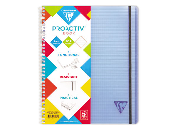 1 Cahier spirale Proactiv' Book A4 +, 160 pages, 5x5, 90g