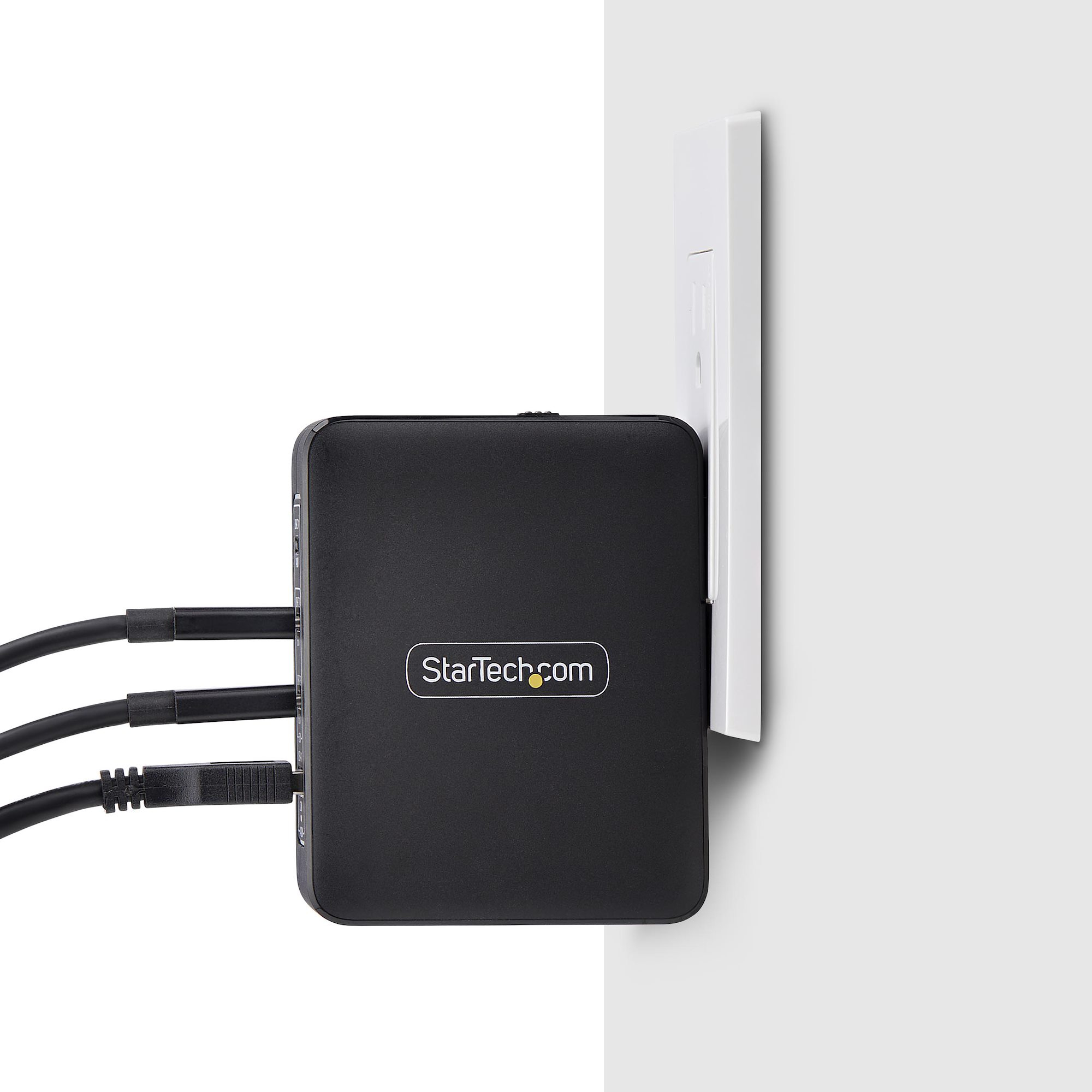 StarTech.com 140W USB-C Wall Charger, USB-C/USB-A, PD GaN Power Adapter - Adaptateur secteur - technologie GaN - 140 Watt - 5 A - Power Delivery 3.1 - 4 connecteurs de sortie (USB, 3 x USB-C) - noir