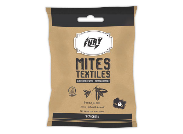 1 Sachet de 4 crochets anti-mites textiles Fury
