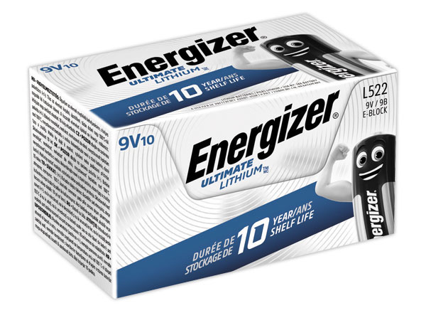 1 Boite de 10 Piles lithium ENERGIZER Ultimate DP10 (9V)
